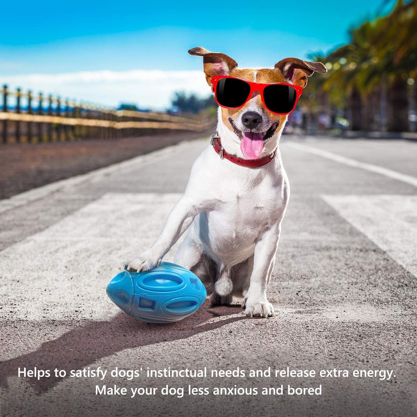 Dog Toys Rubber Sounding Rugby Wear-Resistant Bite-Resistant Sounding Dog Ball